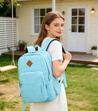 abshoo Classical Basic Womens Travel Backpack For College Men Water Resistant Bookbag (Light Blue)