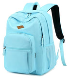 abshoo Classical Basic Womens Travel Backpack For College Men Water Resistant Bookbag (Light Blue)