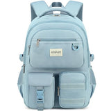 abshoo Large Heavy Duty Backpack For School College Bookbag Casual Multi Pocket Travel Backpacks (Blue)