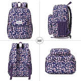 abshoo Womens Floral School Backpack For College Teen Girls Water Resistant Bookbag (Floral Purple)