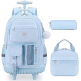 ACESAK Rolling Backpack for Girls, Roller Backpack with Lunch Bag & Pencil Pouch for Teen Girls Kids, Bookbag Backpack with Wheels for | Backpacks4Less
