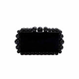 Acrylic Evening Handbag Women Pearl Clutch Bag Acrylic pearl shoulder bag satchel Square Box Crossbody Bag Wedding Cocktail Party Prom(23 * 14 * 6cm, B)