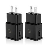 Adaptive Fast Charging Block USB Wall Charger Adapter Fits Samsung Galaxy S25/S24/S23/S22/S22 Ultra/S21/S20/S10/S9/S8/S7/Edge/Note 10 Quick Charge (Black, 2 Pack)