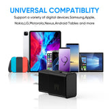 Adaptive Fast Charging Block USB Wall Charger Adapter Fits Samsung Galaxy S25/S24/S23/S22/S22 Ultra/S21/S20/S10/S9/S8/S7/Edge/Note 10 Quick Charge (Black, 2 Pack)