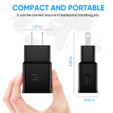 Adaptive Fast Charging Block USB Wall Charger Adapter Fits Samsung Galaxy S25/S24/S23/S22/S22 Ultra/S21/S20/S10/S9/S8/S7/Edge/Note 10 Quick Charge (Black, 2 Pack)