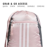 adidas Alliance Sackpack – Drawstring Backpack for Sports, Small Gym Bag, Sandy Pink/White/2, OSFA