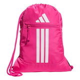 adidas Alliance Sackpack – Drawstring Backpack for Sports, Small Gym Bag, Team Shock Pink 2/White/3, OSFA