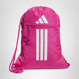 adidas Alliance Sackpack – Drawstring Backpack for Sports, Small Gym Bag, Team Shock Pink 2/White/3, OSFA