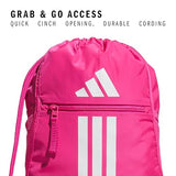 adidas Alliance Sackpack – Drawstring Backpack for Sports, Small Gym Bag, Team Shock Pink 2/White/3, OSFA