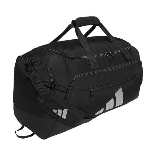adidas Defender 5 Duffel Bag for Sports, Gym and Travel, Black/Silver Metallic, OSFA