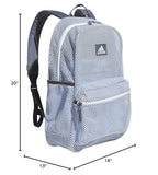 adidas Hermosa Mesh See-Through Backpack – Festival Concert Stadium Beach Bag, 29L, Blue Dawn/Onix Grey/2, OSFA