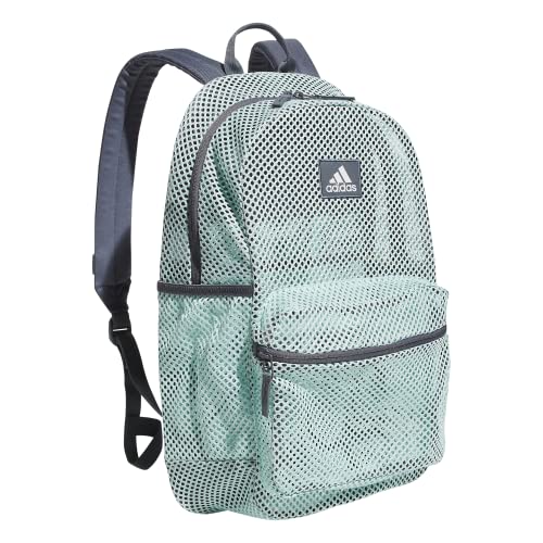 adidas Hermosa Mesh See-Through Backpack – Festival Concert Stadium Beach Bag, 29L, Semi Flash Aqua Blue/Onix Grey/2, OSFA