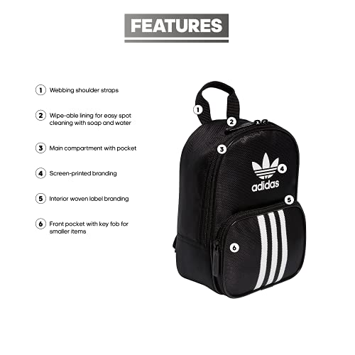 adidas Originals Women's Santiago Mini Backpack, Black, One Size