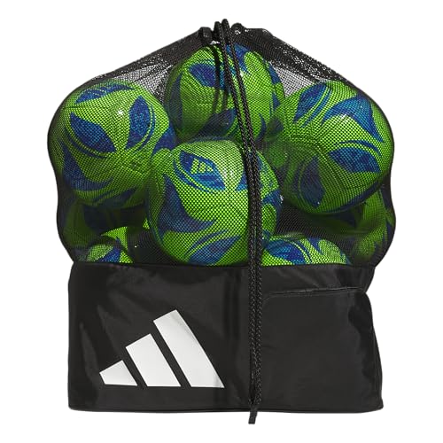 adidas Stadium Mesh Soccer Bag, Laundry Bag, Heavy Duty Soccer Ball Bags for Coaches, Men and Women, Holds Up To 15 Balls