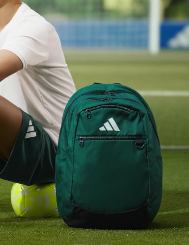 adidas Striker 3 Team Sports Backpack – Daypack for Sports Gym Travel, 36L, Dark Green, OSFA