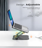 Adjustable Laptop Stand for Desk, Aluminum Portable Laptop Stand, Lightweight 500g, Foldable Ergonomic Computer Notebook stand Holder for 11 - 16" MacBook Air Pro, Dell XPS,HP Computer Notebook, Black