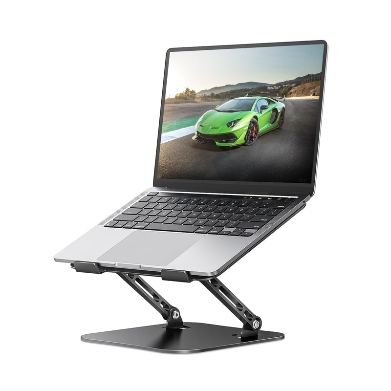 Adjustable Laptop Stand for Desk, Aluminum Portable Laptop Stand, Lightweight 500g, Foldable Ergonomic Computer Notebook stand Holder for 11 - 16" MacBook Air Pro, Dell XPS,HP Computer Notebook, Black