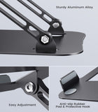 Adjustable Laptop Stand for Desk, Aluminum Portable Laptop Stand, Lightweight 500g, Foldable Ergonomic Computer Notebook stand Holder for 11 - 16" MacBook Air Pro, Dell XPS,HP Computer Notebook, Black