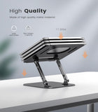 Adjustable Laptop Stand for Desk, Aluminum Portable Laptop Stand, Lightweight 500g, Foldable Ergonomic Computer Notebook stand Holder for 11 - 16" MacBook Air Pro, Dell XPS,HP Computer Notebook, Black