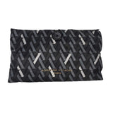 Adrienne Vittadini Black Grey Nylon Travel Cosmetic Case, Hanging Organizer with Multiple Pockets & Hook, Portable Makeup Bag