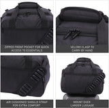 Aerolite AA & Delta Maximum Size Travel Duffel Bag | Lightweight Personal Item Bag 18”x14”x9” | Foldable Under Seat Cabin Bag | 37L Eco - Friendly Carry - On Duffel bag – Black Shoulder Bag