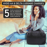 Aerolite AA & Delta Maximum Size Travel Duffel Bag | Lightweight Personal Item Bag 18”x14”x9” | Foldable Under Seat Cabin Bag | 37L Eco - Friendly Carry - On Duffel bag – Black Shoulder Bag