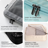 Aerotrunk Compression Packing Cubes for Travel - Luggage Organizer Bags - Double Zipper Packing Cubes for Suitcases (6 - Pack, Beige)