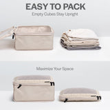 Aerotrunk Compression Packing Cubes for Travel - Luggage Organizer Bags - Double Zipper Packing Cubes for Suitcases (6 - Pack, Beige)