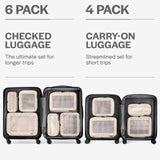Aerotrunk Compression Packing Cubes for Travel - Luggage Organizer Bags - Double Zipper Packing Cubes for Suitcases (6 - Pack, Beige)