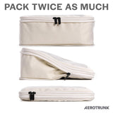 Aerotrunk Compression Packing Cubes for Travel - Luggage Organizer Bags - Double Zipper Packing Cubes for Suitcases (6 - Pack, Beige)