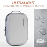 Aerotrunk Ultralight Compression Packing Cubes - Lightweight Travel Organizers for Suitcases and Luggage (6 - Pack, Light Grey)