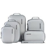 Aerotrunk Ultralight Compression Packing Cubes - Lightweight Travel Organizers for Suitcases and Luggage (6 - Pack, Light Grey)
