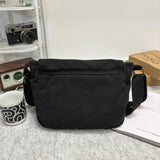 AFGWK School Vintage Canvas Messenger Bag for Men Crossbody Shoulder Bag Satchel Handbags(Black)