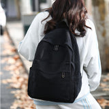 AFGWK Vintage Canvas Backpack for Women Grunge Hippie Cute Boho School Backpack Casual Y2K Aesthetic Backpack (Black)