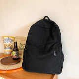 AFGWK Vintage Canvas Backpack for Women Grunge Hippie Cute Boho School Backpack Casual Y2K Aesthetic Backpack (Black)