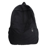 AFGWK Vintage Canvas Backpack for Women Grunge Hippie Cute Boho School Backpack Casual Y2K Aesthetic Backpack (Black)