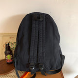AFGWK Vintage Canvas Backpack for Women Grunge Hippie Cute Boho School Backpack Casual Y2K Aesthetic Backpack (Black)