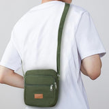AfitLulu Messenger Bag for Man, Commuting Canvas Crossbody Bag with 3-Layer Zipper, Satchel Bag for Business Bag (military green)