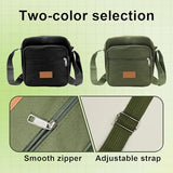 AfitLulu Messenger Bag for Man, Commuting Canvas Crossbody Bag with 3-Layer Zipper, Satchel Bag for Business Bag (military green)
