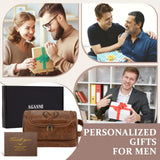 Aganmi Personalized Christmas Birthday Gifts Toiletry Bag for Men Dad Husband, Custom Initial PU Leather Waterproof Toiletry Organizer Dopp Kit Shaving Bag Travel Essential for Men, Light Brown J