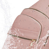 Aganmi Small RFID Waterproof Travel Crossbody Sling Bags for Women Men, Hands Free Lightweight Sling Backpack Fanny Pack Cross Body Bag for Outdoors Hiking Traveling Fitness Commuting Leisure Pink