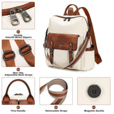 AGLOD Backpack Purse for Women PU Leather Back Packs Designer Ladies Shoulder Bag Fashion Faux Work Travel Handbags
