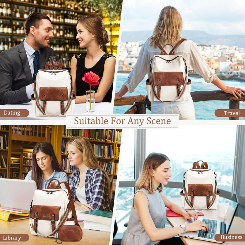 AGLOD Backpack Purse for Women PU Leather Back Packs Designer Ladies Shoulder Bag Fashion Faux Work Travel Handbags