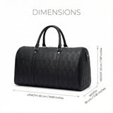 AGVOTK Luxury Black Woven Leather Weekender Duffel Bag – Men Women Travel Carry - On, Large Overnight Bag with Handles & Adjustable Shoulder Strap.