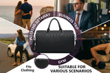 AGVOTK Luxury Black Woven Leather Weekender Duffel Bag – Men Women Travel Carry - On, Large Overnight Bag with Handles & Adjustable Shoulder Strap.