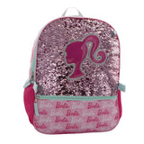 AI ACCESSORY INNOVATIONS Barbie 4 Piece Backpack Set, Sparkle & Shine with this Magic Flip Sequin School Bag for Girls with Zip Front Pocket, Pink