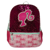 AI ACCESSORY INNOVATIONS Barbie 4 Piece Backpack Set, Sparkle & Shine with this Magic Flip Sequin School Bag for Girls with Zip Front Pocket, Pink