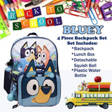 AI ACCESSORY INNOVATIONS Bluey 4 Piece Backpack Set for Pre School Girls & Boys, Kids 16" School Bag
