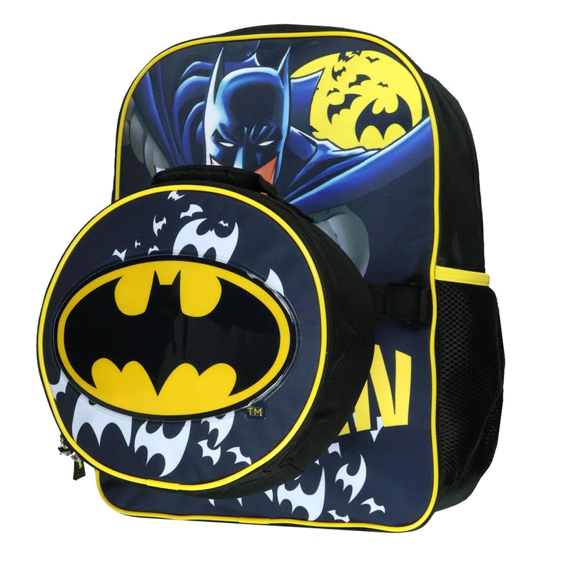 AI ACCESSORY INNOVATIONS DC Comics Batman Backpack with Removable Bat Signal Insulated Lunch Box Tote Bag 16"