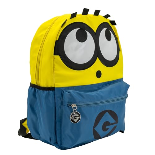 AI ACCESSORY INNOVATIONS Despicable Me Minions Backpack for Boys & Girls, Kids 16 Inch Schoolbag with 3D Features, Yellow